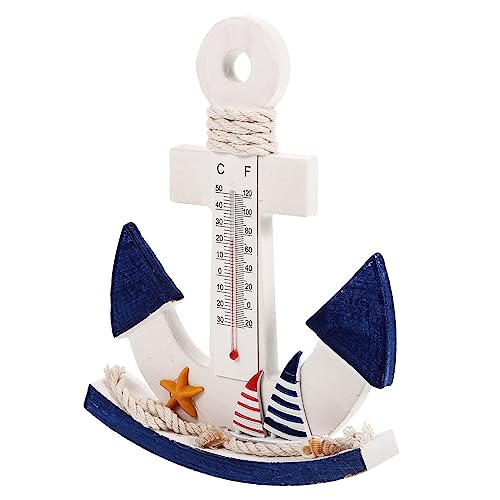 ORFOFE Thermometer-ornament Aus Holz Mit Ankermotiv Mediterraner Stil Einzigartige Heimdekoration Für Ihren Wohnraum von ORFOFE