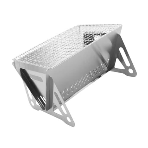 ORFOFE Tragbarer Campinggrill Edelstahl Klappbar Rostfrei Faltbarer Outdoor Barbecue Grill mit Guter Luftzirkulation Platzsparend und Einfach zu Reinigen für Grillzubehör im Freien von ORFOFE