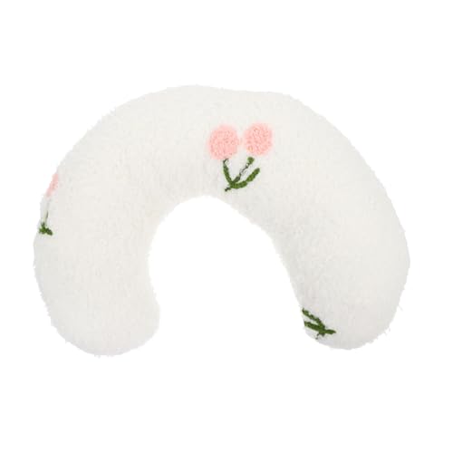 ORFOFE U förmiges Haustier nackenkissen aus Hautfreundlichem Plüschmaterial Bequemes Schlafkissen für Katzen und Hunde Schützend für Halswirbelsäule Leicht zu Reinigen Weiß von ORFOFE