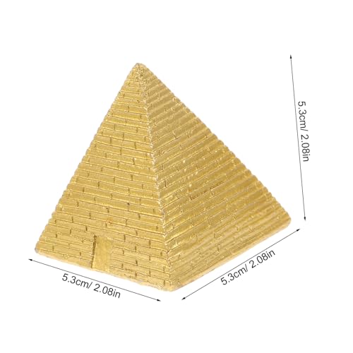 ORFOFE Vintage Mini Ägyptische Pyramide Dekoration aus Resin Kleine Goldene Pyramide für Bücherregal Büro Wohnraum Antikes Modell mit Retro Design Geschenk für Sammler und Deko Liebhaber von ORFOFE