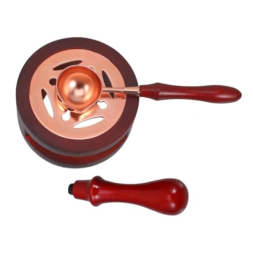 ORFOFE Wachssiegel mit Stabilem Holzgriff Schmelzlöffel Langlebig und Dekorativ für DIY Siegelwachs Inklusive Teelicht halter Vielseitig Einsetzbar von ORFOFE