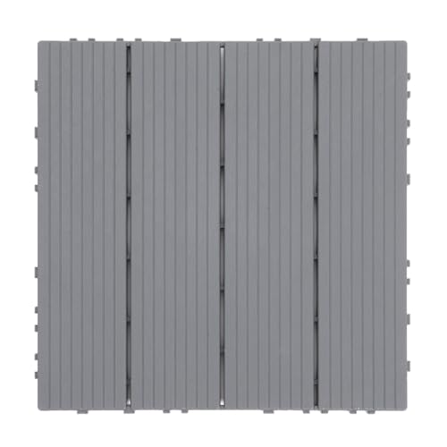 ORFOFE Wasserdichte Klick Terrassenfliesen aus Kunststoffholzoptik Wetterfeste Balkon Gartenbodenfliesen Stabile Outdoor Bodenbeläge für Terrasse Pool und Balkon Einfache Verlegung von ORFOFE