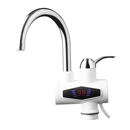 ORFOFE Elektrischer Durchlauferhitzer Mit -display Warm Und Kaltwasserhahn Für Küche Und Bad Einfache Installation Robust Und Langlebig Für Zuhause Büro Und Gewerbe Eu- Silber von ORFOFE