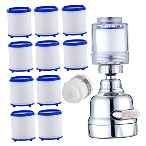 ORFOFE Wasserhahnfilter mit Ersatzfiltern Drehbarer Wasserhahnaufsatz Stufige Wasserdruckregulierung Transparentes Sichtfilterrohr Langlebiger Küchen und Bad Armaturaufsatz von ORFOFE