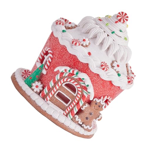 ORFOFE Weihnachtsdekoration Leuchtendes Soft Clay Lebkuchenhaus Schloss Handgefertigt Tischmittelstück Für Kamin Regal Büro von ORFOFE