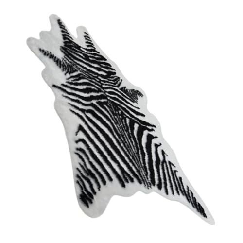 ORFOFE Zebra Muster Teppich Flauschig rutschfest Weicher Bodenbelag für Wohnzimmer Schlafzimmer Bad Pflegeleicht Multifunktional Fußmatte von ORFOFE