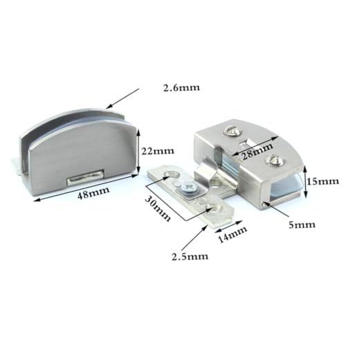 ORFOFE Zinklegierung Glas klemme Eckig Klein Starke Halterung für Glastüren Geeignet für Badezimmer Büro Einfache Montage Silberfarbene Glasbefestigung von ORFOFE