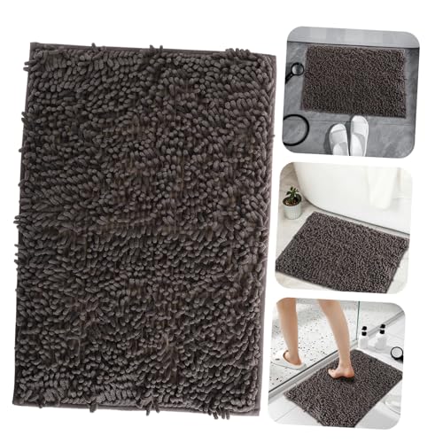ORFOFE rutschfeste Chenille badvorleger Waschbar Komfortabel Antirutsch Matte Für Badezimmer Küche Flur Teppich Innen Anthrazit von ORFOFE