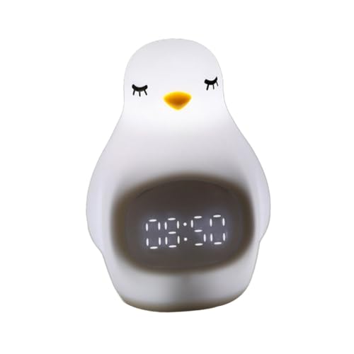 Silikon Penguin Alarm Clock Led Digital Lampe Für Junge Mädchen Kreative Wecklicht-uhr Mit Snooze-funktion Und Sprachaktivierung Für Schlafzimmer Und Öffentliche Räume Weißes Licht von ORFOFE