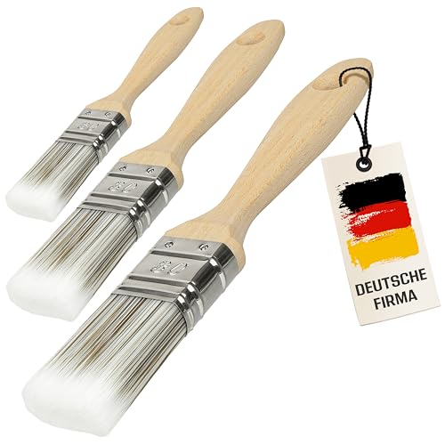 ORGAFLIX Lasurpinsel 30mm Premium - 3er Set - Kein Borstenverlust - Lasur Pinsel-Set für Holz außen, Lacke, Farbe, Öl, Möbelfarbe streichen - Lackpinsel Pinselset klein, Malerpinsel, Flachpinsel von ORGAFLIX