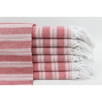 40x70 Gestreift Handtuch, Rot Handgefertigtes Handtuch Weich Truthahntuch Saugtuch Geschirrtuch Küchentuch Strandtuch Home Bll-Sryl von ORGANICTURKISHTOWEL