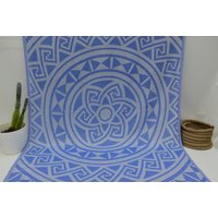 Badetuch Blau Handtuch 40x70 Rund Gemusterte Tischdecke Tagesdecke Schal Pareo Türkisch Home Decor Küche Brc-Mhtsm5 von ORGANICTURKISHTOWEL