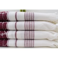 Blumenmuster Handtuch Bordeauxrot Truthahntuch Muster-Tuch 40x75 Gestreiftes Küchentuch Badetuch Geschirrtuch Fouta Bll-Jcrppty von ORGANICTURKISHTOWEL