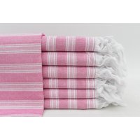 Dunkelpink Picknicktuch, Badetuch Pooltuch Peshtemal Handtuch Bio-Baumwolle Truthahntuch 40x70 Streifentuch Strandtuch Bll-Sryl von ORGANICTURKISHTOWEL