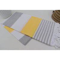 Gelbes Handtuch Türkei Home Fouta Badetuch Strandtuch 40x70 Gestreiftes Hochzeitstuch Schaltuch Baumwolle Bll-Mrnsryl von ORGANICTURKISHTOWEL