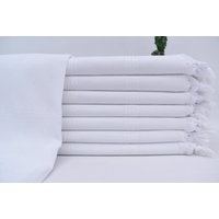 Seidentuch Biotuch Türkentuch Weiß Handtuch Truthahntuch Baumwolltuch Geschenktuch Strandtuch Badewanne 32x70 Bll-Ust von ORGANICTURKISHTOWEL