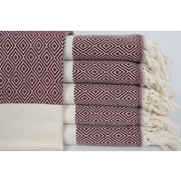 Ultrasoft Handtuch 100% Bio-Baumwolle Türkisch Handtuch, Diamant Burgunderrot Türkei Peshtemal Badetuch Gzd-Ulmen von ORGANICTURKISHTOWEL