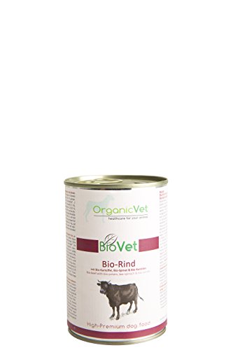 OrganicVet Katze Nassfutter BioVet Bio-Rind Mir Bio-Kartoffel, 6er Pack (6 x 200 g) von OrganicVet