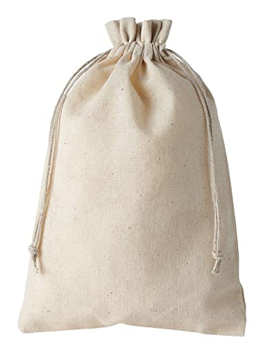 10 Baumwollsäckchen, Stoffbeutel naturbelassen mit Kordel - zertifiziert - lebensmittelgeeignet - Geschenkbeutel, Adventskalender (30x20 cm) von ORGANZABEUTEL24
