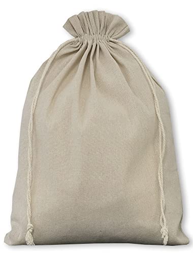 ORGANZABEUTEL24 | 2 Leinensäckchen, Leinenbeutel mit Baumwoll-Kordel, Geschenkverpackung aus Leinen-Stoff - Zertifiziert- (60x45 cm) von ORGANZABEUTEL24