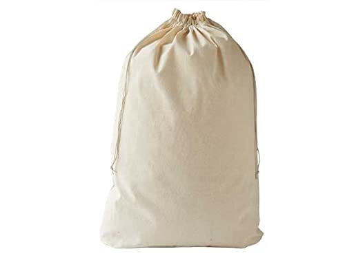 Wäschebeutel 2er Set -naturbelassene Baumwolle zertifiziert, Aufbewahrungsbeutel, große Wäschesäcke mit Kordelzug Reise Wäschesammler,langlebig, nachhaltig (85x65 cm) von ORGANZABEUTEL24