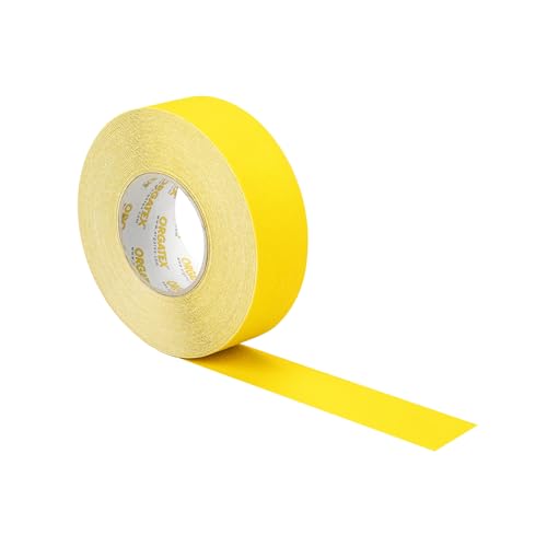 ORGATEX Antirutschband UniversalGrip | selbstklebendes Sicherheitsband 18m x 50 mm | rutschhemmendes Klebeband, langlebig & abriebfest | robuste Bodenmarkierung für Industrie, Lager und Treppen | Gelb von ORGATEX