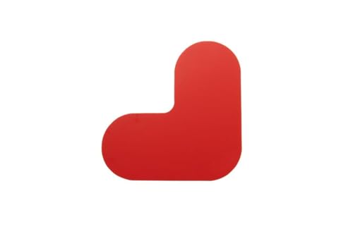 ORGATEX L-Winkel LongLife Rounded Bodenmarkierung | Stellplatzmarkierung Lager | PVC Bodenmarkierungsband selbstklebend I Parkplatzmarkierung Industrie I 90mm, 190 x 190mm (LxB) | 50 Stück, Rot von ORGATEX
