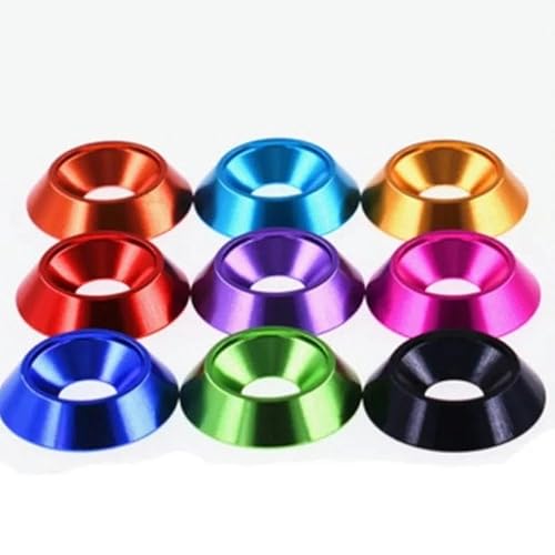 5–10 Stück M3 M4 M5 M6 M8 Aluminium bunter Regenschirm Senkkopf Flachkopfschraube konkaver Kegel dekorative Unterlegscheibe-M8 5 Stück-Gold von ORGEFY