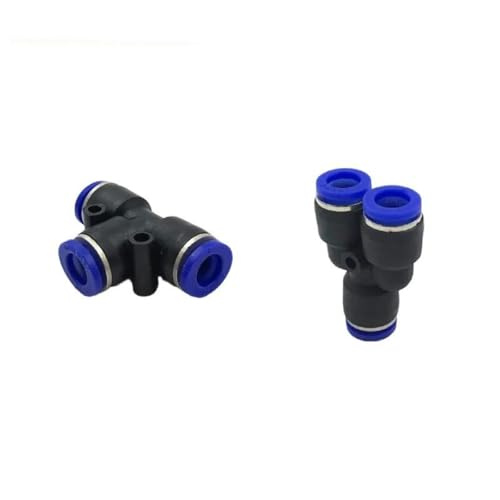 ORGEFY 1/5/10 STÜCK PY PE-Serie TY-förmiges T-Stück 4 6 8 10 12 16 mm 3-Wege-Anschluss Pneumatischer Rohrverbinder Schlauch Luftschlauch Schnellverschluss-Armaturen-Py12-1 Stück von ORGEFY