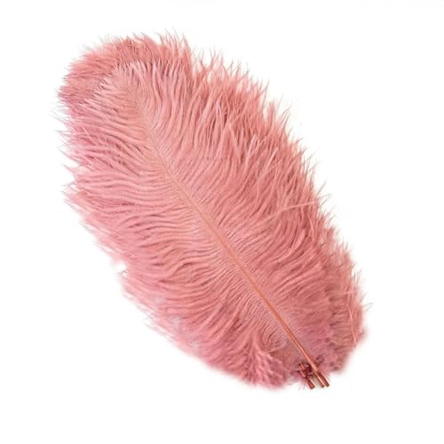 ORGEFY 10 Stück 15–60 cm weiße Straußenfedern, Party-Tischdekoration, Zubehör, Straußenfedern, Basteln, Dunkles Lederrosa, 55–60 cm von ORGEFY