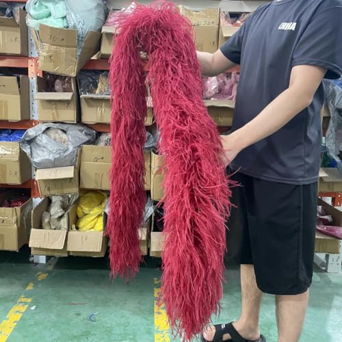 ORGEFY 2 3 4 6 10-lagige mehrfarbige Straußenfederboa, 2 Meter, Straußenfederschal für Party, Damenkleid, Kleidung, DIY-Dekoration, Schal, Weinrot, 4-lagig ORGEFY 2 3 4 6 10-lagige mehrfarbige Straußenfederboa, 2 Meter, Straußenfederschal für Party, Damenkleid, Kleidung, DIY-Dekoration, Schal, Weinrot, 4-lagig von ORGEFY