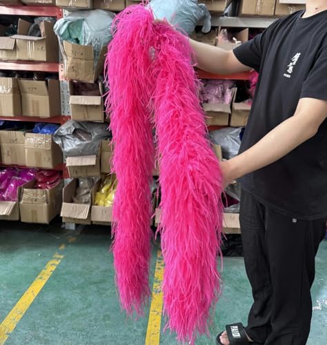 ORGEFY 3 4 6 10-lagige mehrfarbige Straußenfederboa, 2 Meter, Straußenfederschal für Party, Damenkleid, Kleidung, DIY-Dekoration, Schal, Wassermelonenrot, 6-lagig ORGEFY 3 4 6 10-lagige mehrfarbige Straußenfederboa, 2 Meter, Straußenfederschal für Party, Damenkleid, Kleidung, DIY-Dekoration, Schal, Wassermelonenrot, 6-lagig von ORGEFY