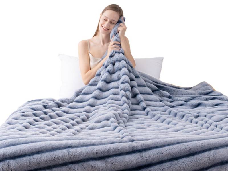 Wohndecke Kunstfell-Decke, Premium Kuscheldecke weich beidseitig, ORHOPUI, doppelseitig, 152.5×127cm, blau Wohndecke Kunstfell-Decke, Premium Kuscheldecke weich beidseitig, ORHOPUI, doppelseitig, 152.5×127cm, blau von ORHOPUI