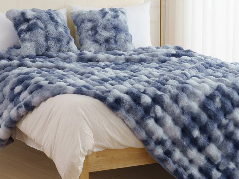 Wohndecke Kunstfell-Decke, Premium Kuscheldecke weich beidseitig, ORHOPUI, doppelseitig, 152.5×127cm, blau von ORHOPUI