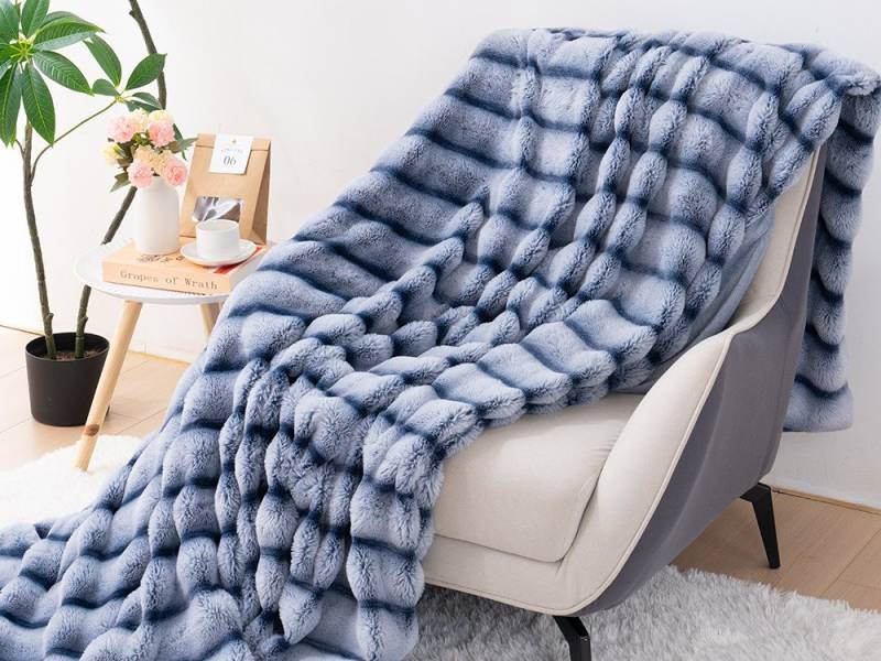 Wohndecke Kunstfell-Decke, Premium Kuscheldecke weich beidseitig, ORHOPUI, doppelseitig, 152.5×127cm, blau von ORHOPUI