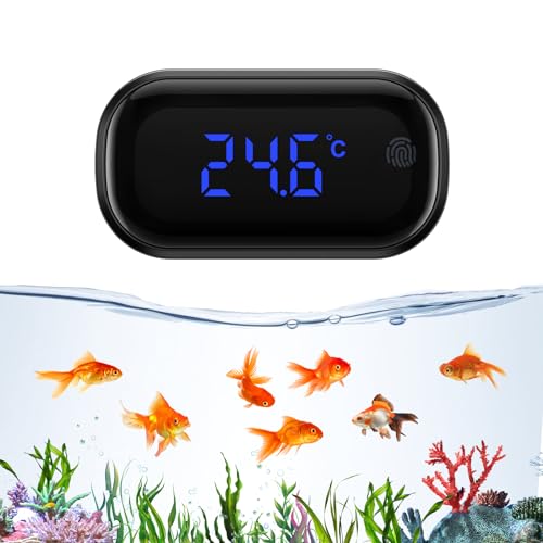 ORIA Aquarium Thermometer, Hohe Präzision Elektronische Temperaturmessung Thermometer mit LED Digitalanzeige, Touchscreen Marine Thermometer, Wasser Thermometer für Süßwasser Marine Aquarium von ORIA