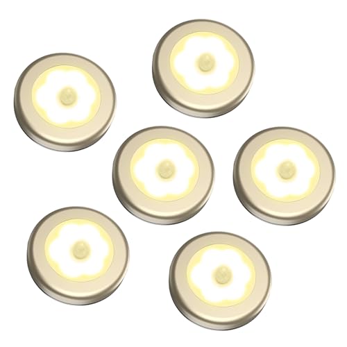 ORIA Nachtlicht mit Bewegungsmelder, 6 Stk LED Schrankleuchte, Batteriebetrieben LED Nachtlicht mit Klebeband, Auto EIN/AUS, Indoor NachtLicht für Treppe, Schlafzimmer, Schrank - Warm Weiß ORIA Nachtlicht mit Bewegungsmelder, 6 Stk LED Schrankleuchte, Batteriebetrieben LED Nachtlicht mit Klebeband, Auto EIN/AUS, Indoor NachtLicht für Treppe, Schlafzimmer, Schrank - Warm Weiß von ORIA