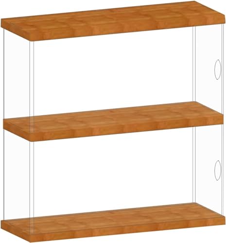 Acryl-Vitrine Box, Acryl Vitrine Box Stapelbar Massivholz Basis Transparent & Holz 30-60x10x27cm(Clear,(LxWxH)30x10x27cm) von ORICALCHASM