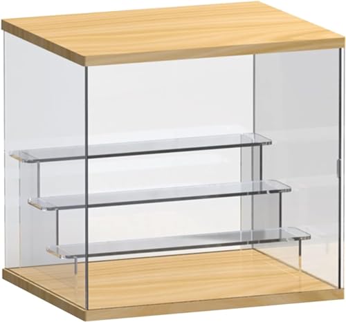 Acryl-Vitrine Box, Acryl-Vitrine mit abnehmbarem Würfel-Organizer, stapelbarer Basis, Originalholz, mehrere Größen((LxWxH)32x26x30.5cm) von ORICALCHASM