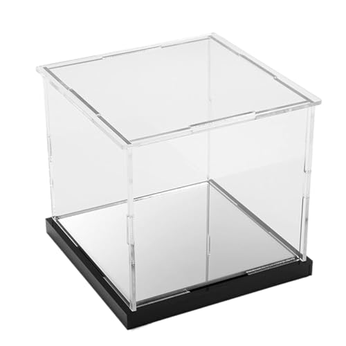 Acryl-Vitrine Box, Vitrine aus Acryl und schwarzer Sockel, 2 mm dick, transparent, mehrere Größen for Sammlerstücke und Modelle(20x20x10cm) von ORICALCHASM