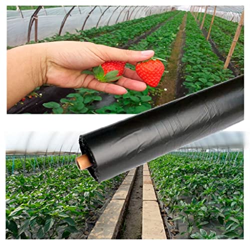 Mulchfolie, 10~50 m schwarze landwirtschaftliche Schatten-PE-Folie, 0,014 mm dick, Gewächshaus-Erdbeer-Tomaten-Pflanzenabdeckungsmulch, 1 Stück(0.014mm 1X30M) von ORICALCHASM