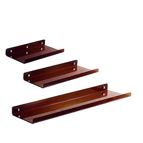 ORICALCHASM Acryl-Wandregale, 5 mm Dicke Badezimmer-Lagerregale, Display-Organizer(Tea Color) von ORICALCHASM