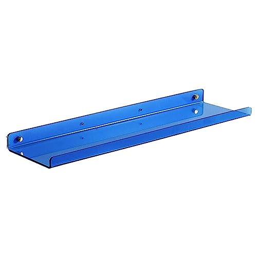 ORICALCHASM Acryl-Wandregale, Schwebendes Wandbücherregal, 5 mm Dicke Badezimmer-Aufbewahrungsregale, Display-Organizer(Blue,40x12cm) von ORICALCHASM