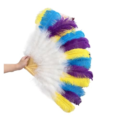 ORICALCHASM Faltbarer Handfächer für Damen, 13 Knochen Gelb Straußenfedern Fan 100CM Bühnenshow Performance Tanz Requisiten Flauschige Gefieder Fans Faltbar Mit Feder Fan Handwerk(Mix Color,100CM) ORICALCHASM Faltbarer Handfächer für Damen, 13 Knochen Gelb Straußenfedern Fan 100CM Bühnenshow Performance Tanz Requisiten Flauschige Gefieder Fans Faltbar Mit Feder Fan Handwerk(Mix Color,100CM) von ORICALCHASM