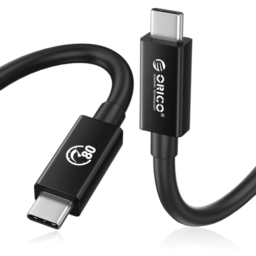 ORICO Thunderbolt 5 Kabel, 100cm USB-C auf USB-C Kabel, 240W Leistung, 80Gbps Datentransfer, Bis zu 120Gbps Bandbreite, 8K Display, Kompatibel mit Thunderbolt 5/4/3, iPhone 16, MacBook ORICO Thunderbolt 5 Kabel, 100cm USB-C auf USB-C Kabel, 240W Leistung, 80Gbps Datentransfer, Bis zu 120Gbps Bandbreite, 8K Display, Kompatibel mit Thunderbolt 5/4/3, iPhone 16, MacBook von ORICO