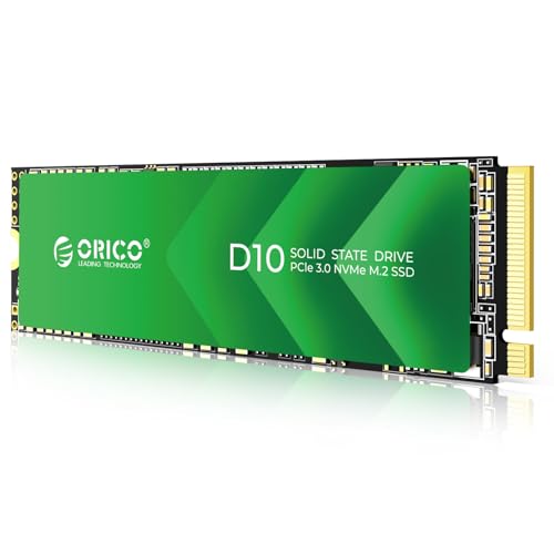 ORICO 128GB M.2 NVMe SSD,TLC NAND Flash,1700MB/s PCIe Gen3x4 M2 2280 SSD, Internes Solid State Laufwerk Kompatibel mit Desktop-Laptop - D10 von ORICO