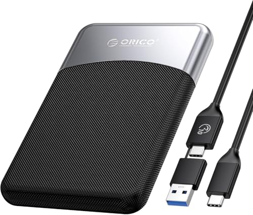 ORICO 2 TB Externe SSD mit 2 in 1 USB C Kabel, Externe Festplatte SSD USB 3.2 Gen 1 bis zu 460MB/s, Portable SSD für USB-C Smartphone, PC, Tablet, Labtop - M25PRO von ORICO