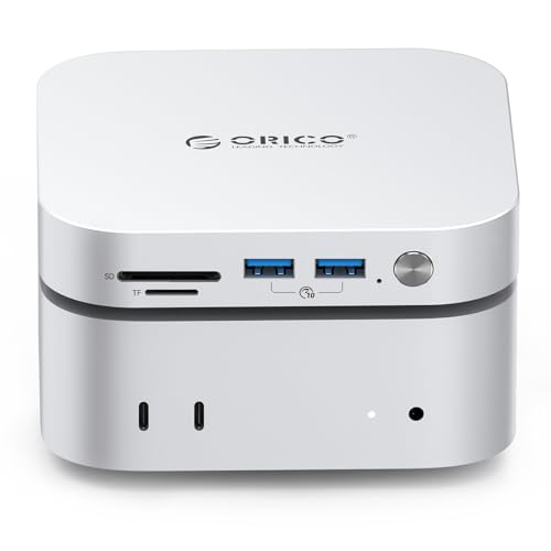 ORICO MiniMate 4TB Externe SSD Kompatibilität mit Mac Mini M4, 2TB für 40Gbps(3200MB/s) Datenverarbeitung, 2TB für 1000MB/s Backup-Speicher, USB 3.0(10Gbps) * 3, TF & SD 4.0, Power Switch, M4Ultra von ORICO