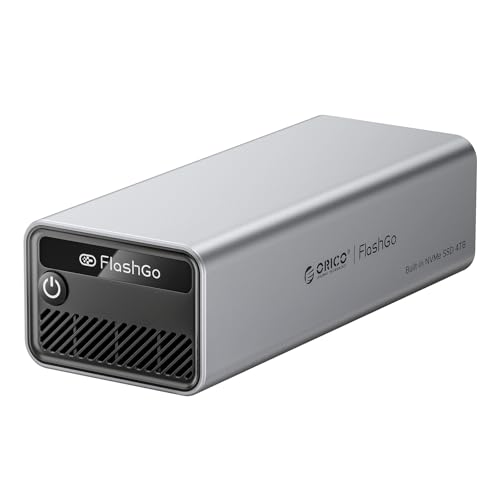 ORICO FlashGo 4TB Externe SSD bis zu 3200 MB/s, Thunderbolt 4 (40 Gbps), USB-C (10 Gbps) Externe Festplatte SSD mit Eingebautes Lüfterdesign für Mac mini MacBook Videobearbeitung FG02 von ORICO