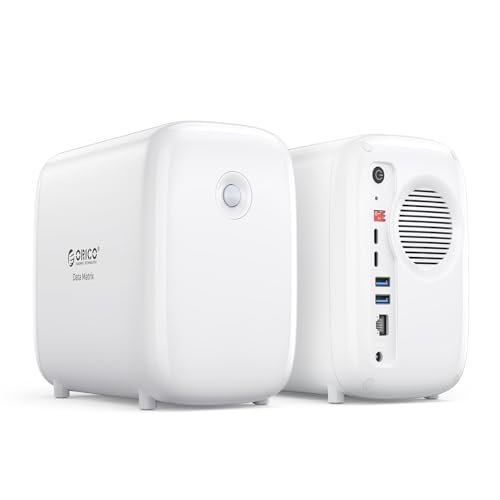 ORICO DM103 2 Bay Raid Externe Festplatte, Eingebaute 1TB M.2 Nvme SSD und 8TB 3,5 Zoll SATA HDD, 2xUSB 3.0, 1*USB-C, Ethernet,9TB von ORICO